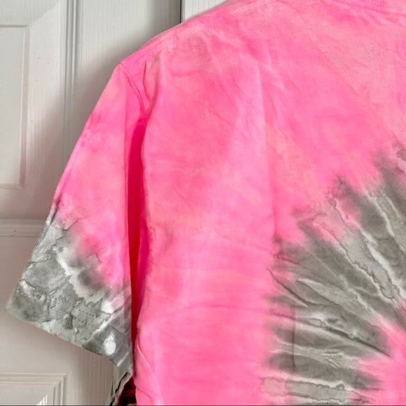 Myrtle Beach Pink Gray Tie Dye Tsunami Surf Shop Souvenir Cotton T Shirt Size M - Picture 5 of 7